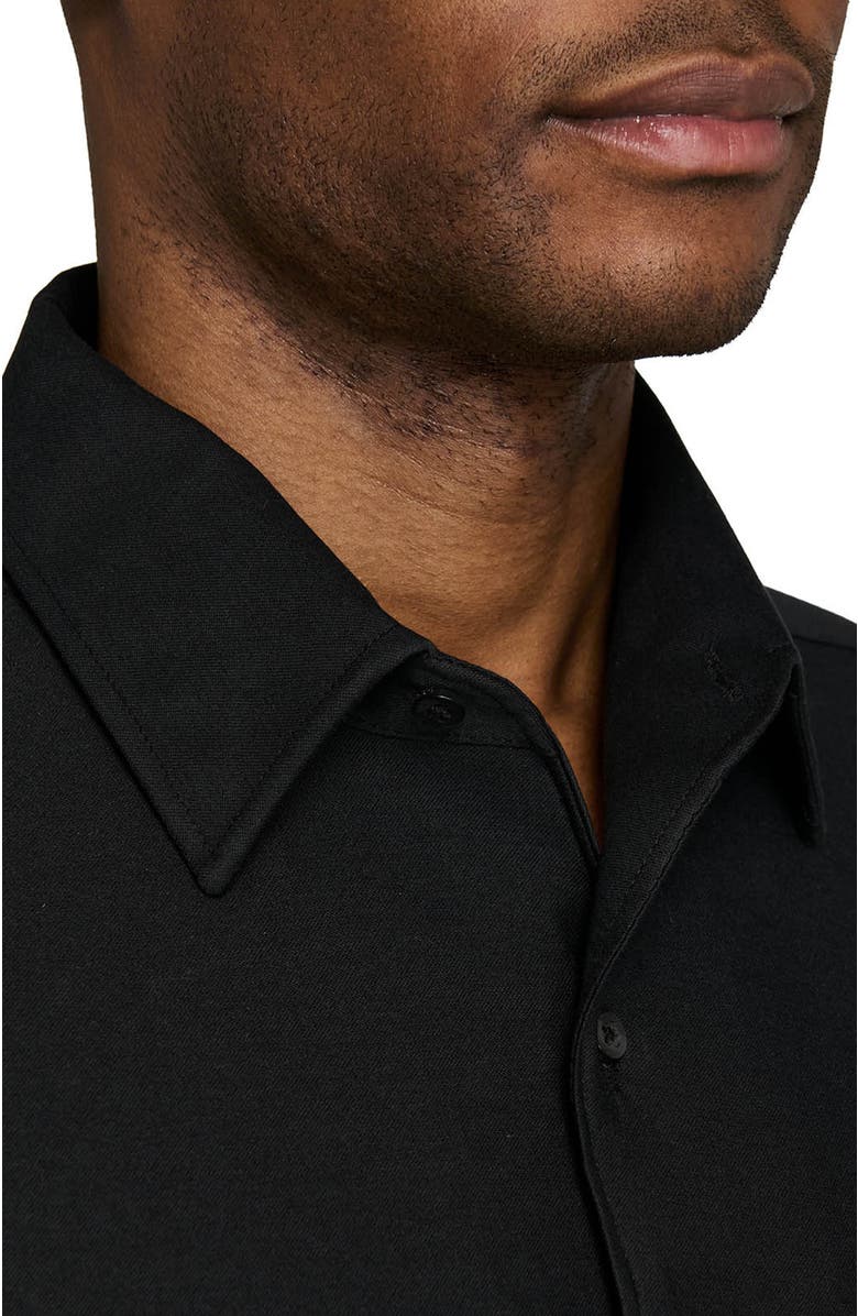 Brooklyn Brigade Solid Mapleton Luxe Cross Dyed Short Sleeve Shirt, Alternate, color, Black