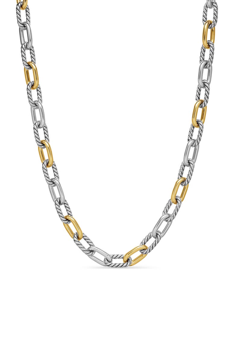 DY Madison® Sterling Silver & 18K Yellow Gold Chain Necklace, 8.5mm, Main, color, STERLING SILVER WITH 18K GOLD