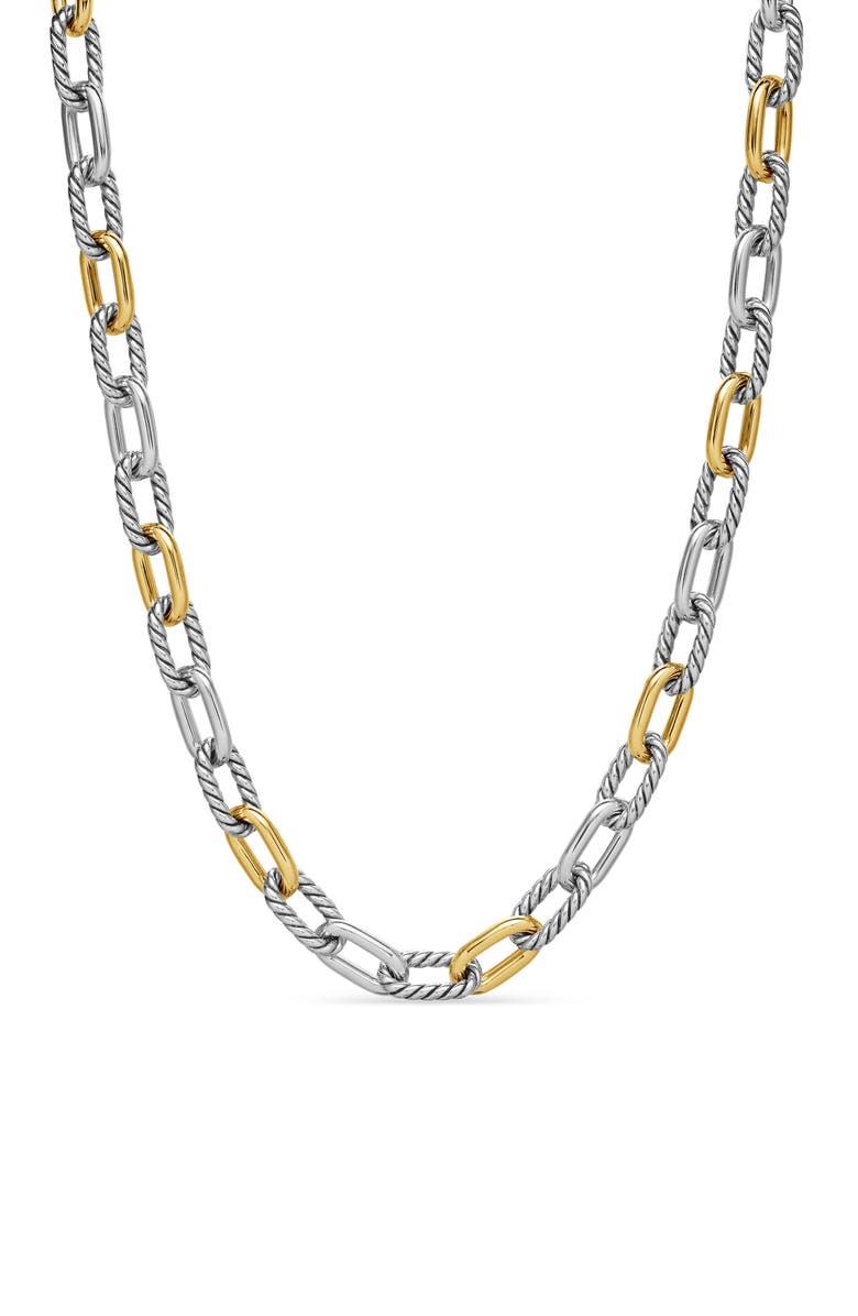 David Yurman DY Madison<sup>®</sup> Sterling Silver & 18K Yellow Gold Chain Necklace, 8.5mm, Main, color, Sterling Silver With 18K Gold
