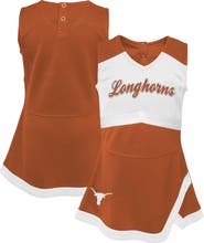 Outerstuff Girls Youth Burnt Orange/White Texas Longhorns Cheer Captain Jumper Dress