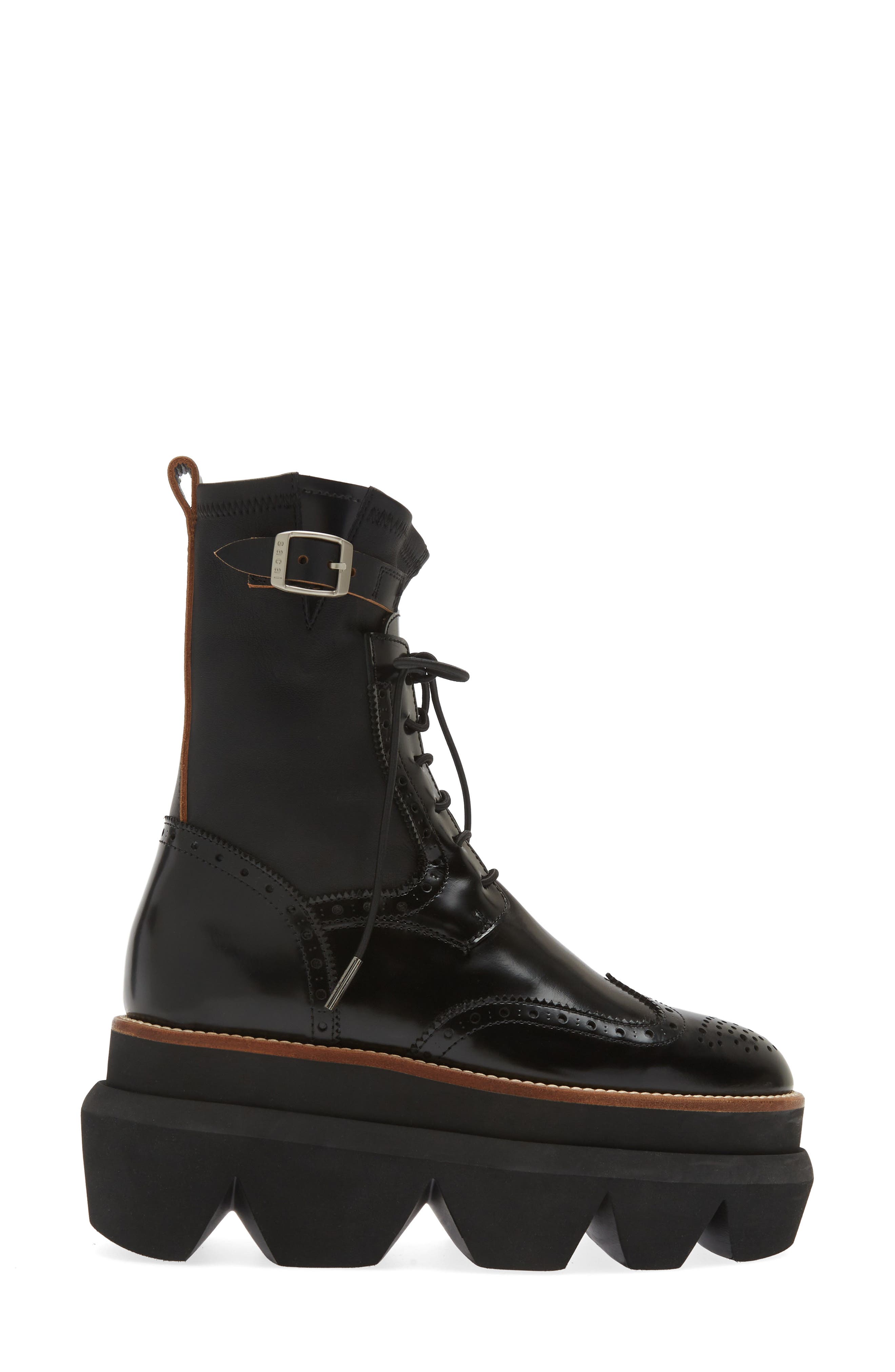 Sacai Wingtip Engineer Sock Boot, Alternate, color, 