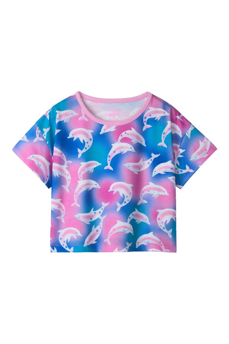 Kids' Airbrush Dolphins Two-Piece Short Pajamas, Alternate, color, PURPLE
