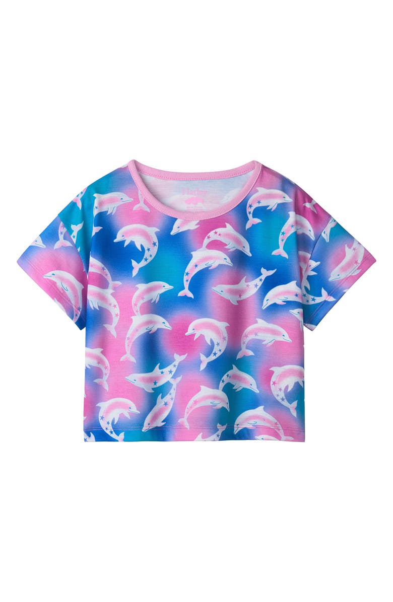 Hatley Kids' Airbrush Dolphins Two-Piece Short Pajamas, Alternate, color, Purple