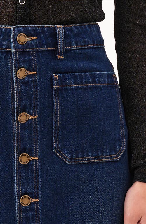 ROLLA'S ROLLA’S SAILOR BUTTON FRONT DENIM MIDI SKIRT