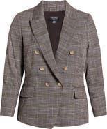 Tahari ASL Plaid Double Breasted BlazerPlaid Double Breasted Blazer