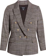 Tahari ASL Plaid Double Breasted BlazerPlaid Double Breasted Blazer