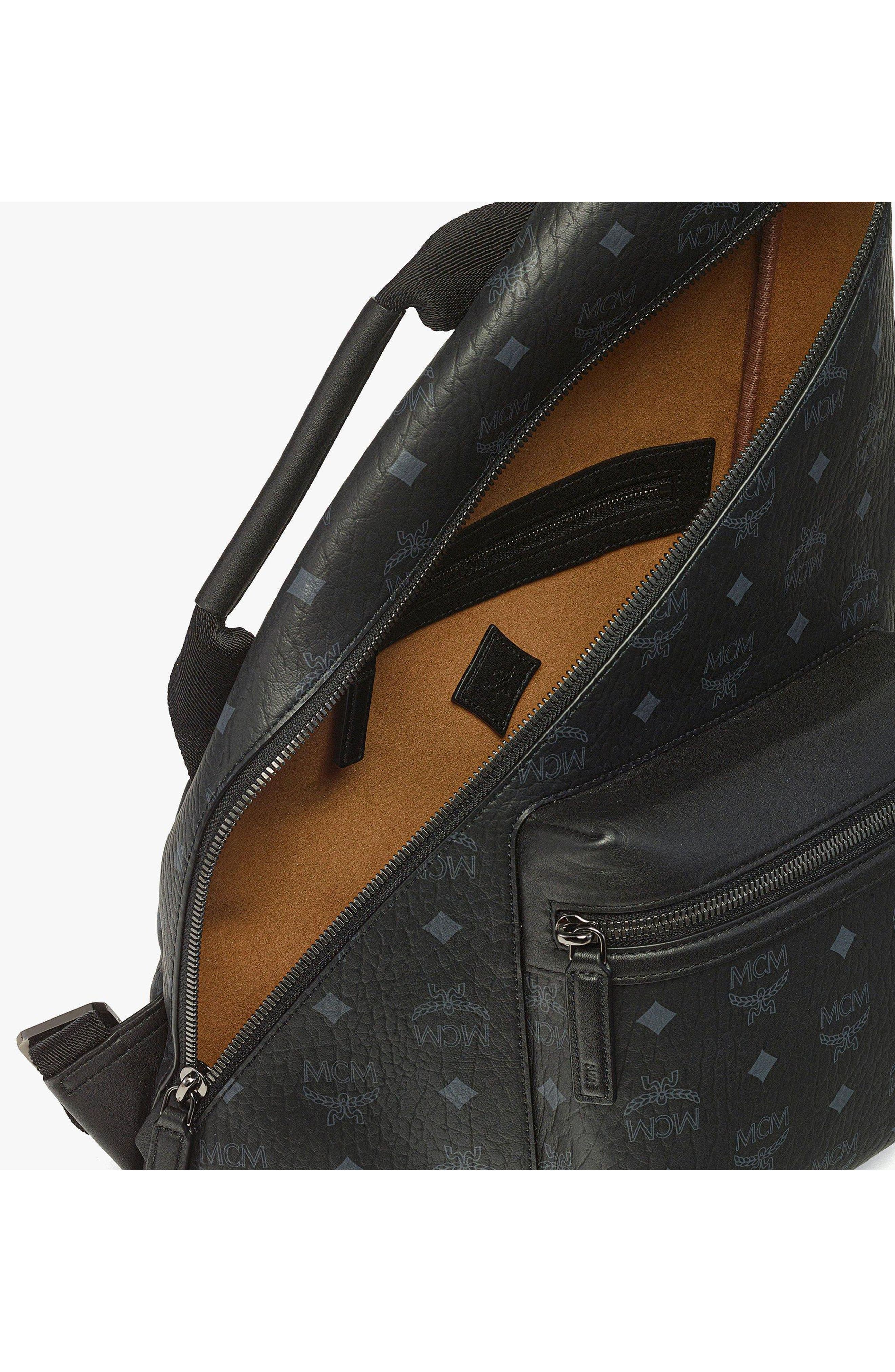 MCM Medium Aren Sling in Visetos, Alternate, color, Bk