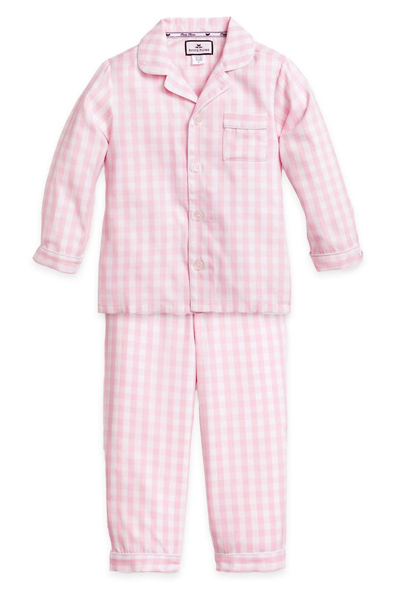 Gingham Two-Piece Pajamas, Main, color, PINK
