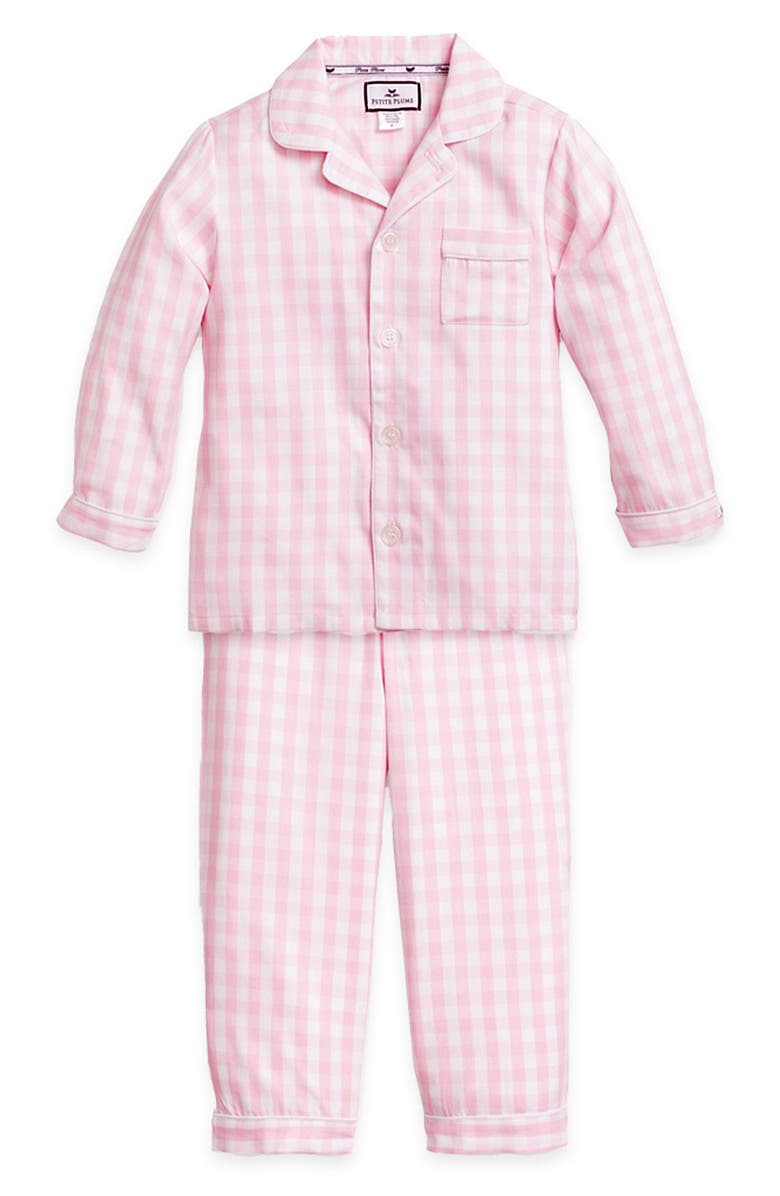 Petite Plume Gingham Two-Piece Pajamas, Main, color, Pink Multi