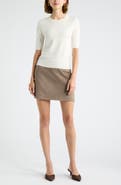 Open Edit Elbow Sleeve Crewneck Sweater
