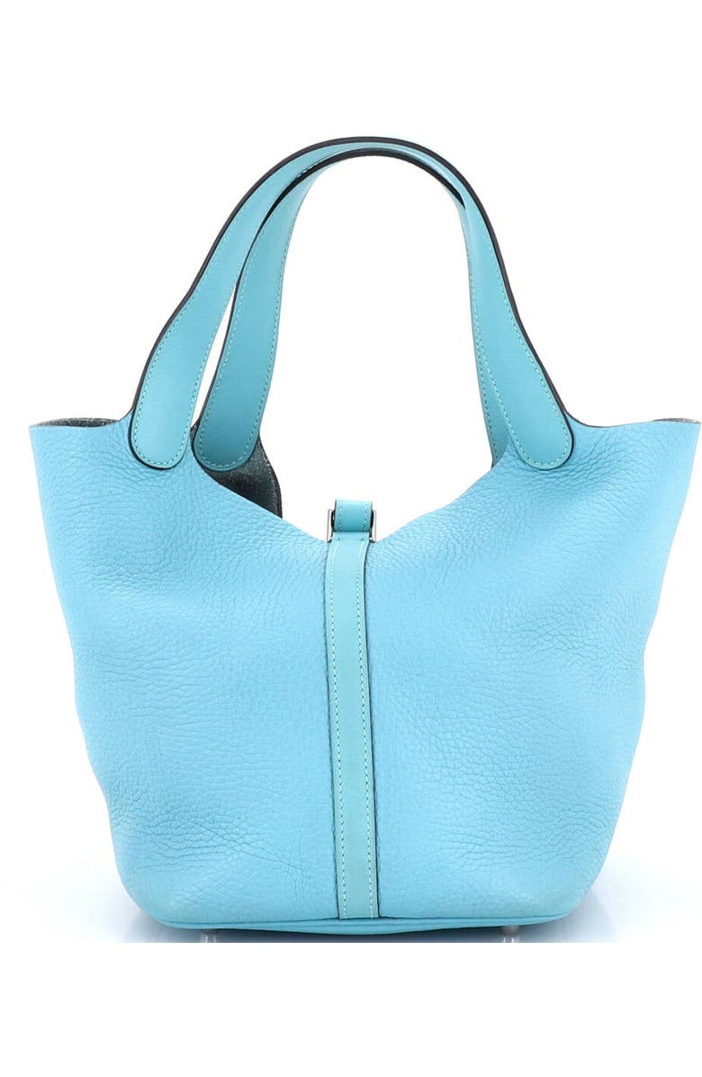 Pre-Owned Hermes Picotin Lock Bag Clemence MM, Alternate, color, Bleu Atoll