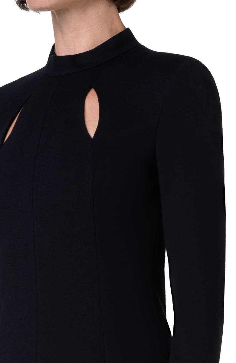 Akris punto Cutout Detail Long Sleeve Knit Dress, Alternate, color, 