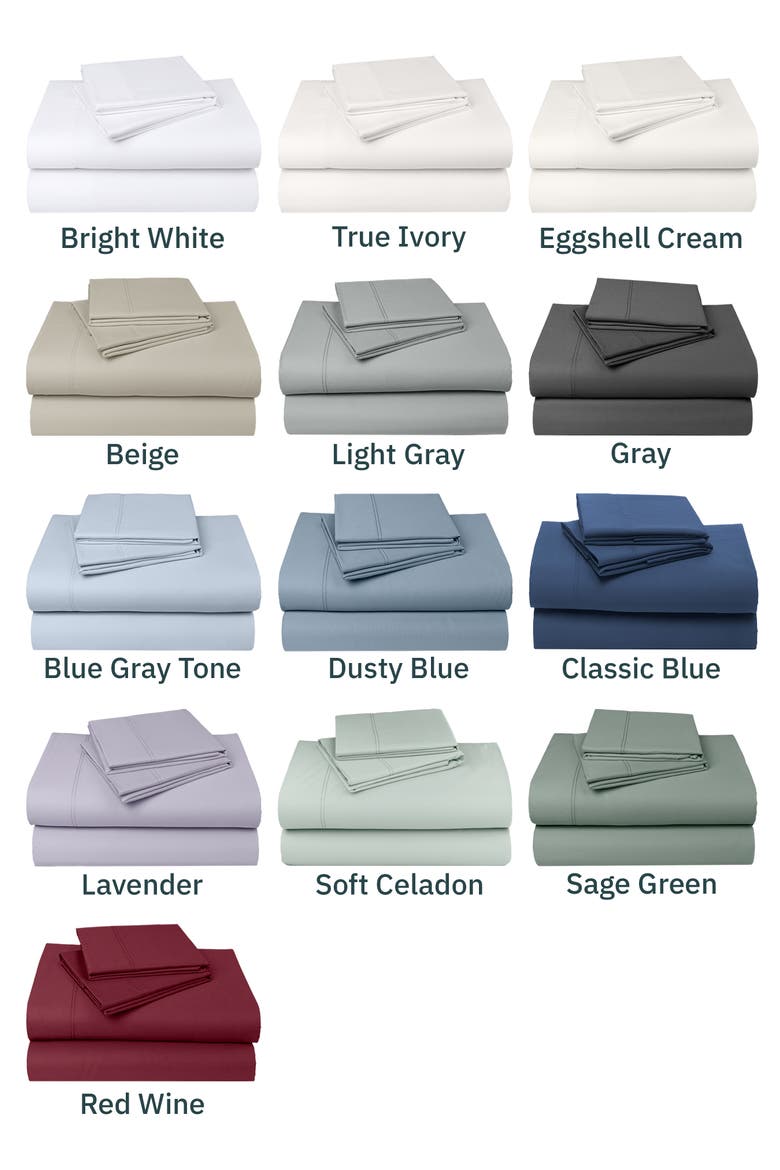 Set of 2 Pillowcases - Hotel Luxe 800 Thread Count 100% Cotton Sateen, Alternate, color, Dusty Blue