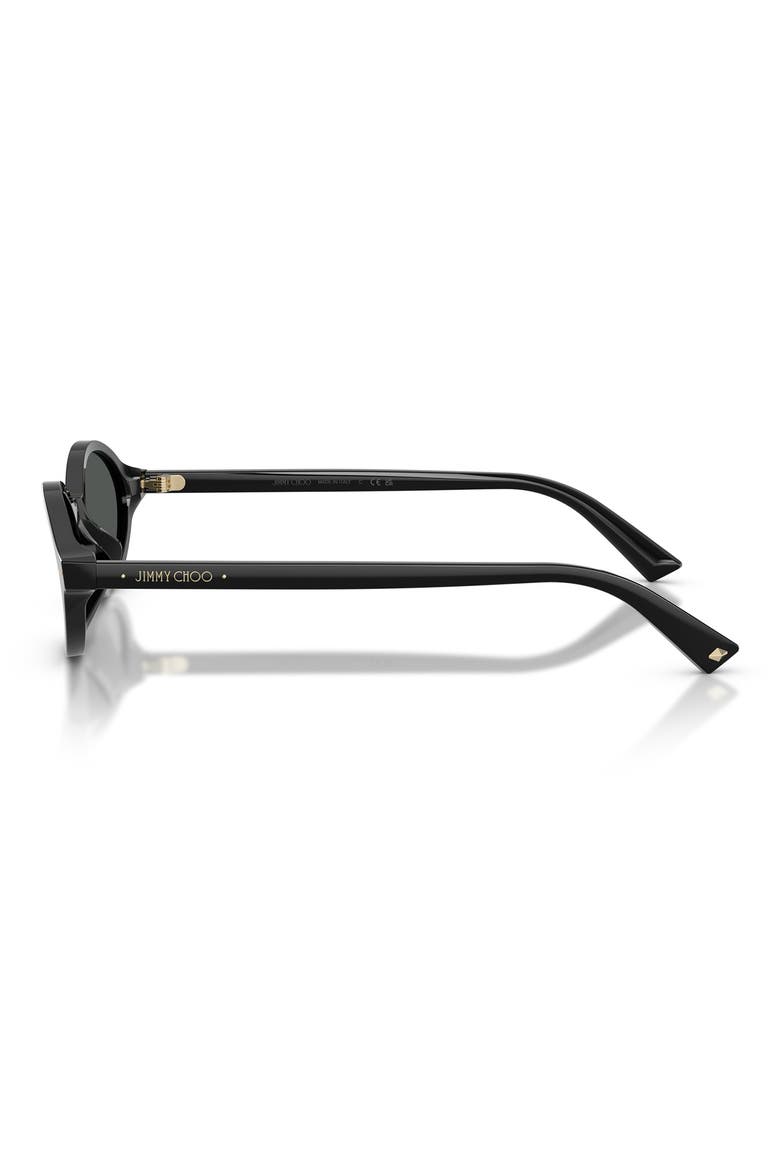 51mm Oval Sunglasses, Alternate, color, BLACK / DARK GREY