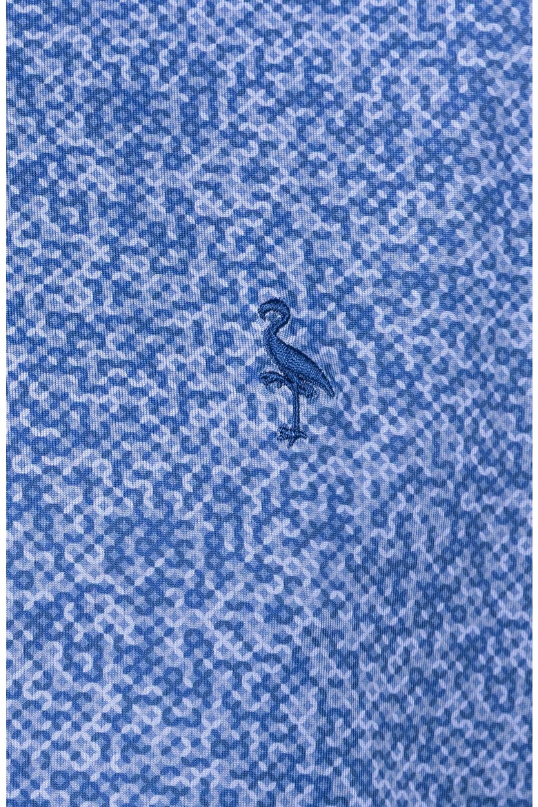 Abstract Maze Print Performance Polo, Alternate, color, DENIM