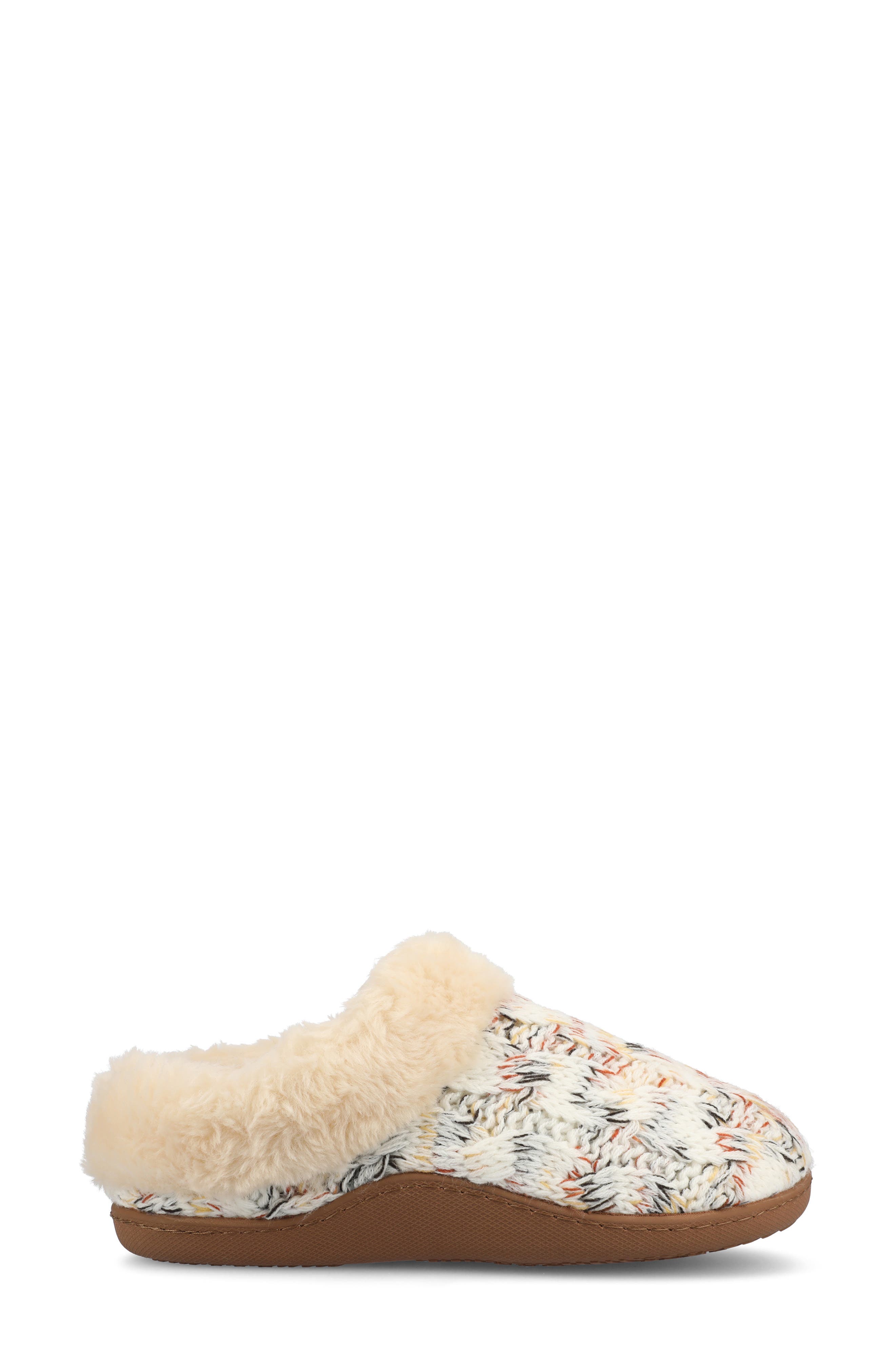 Journee Collection Adiah Faux Fur Trim Slipper, Alternate, color, Beige