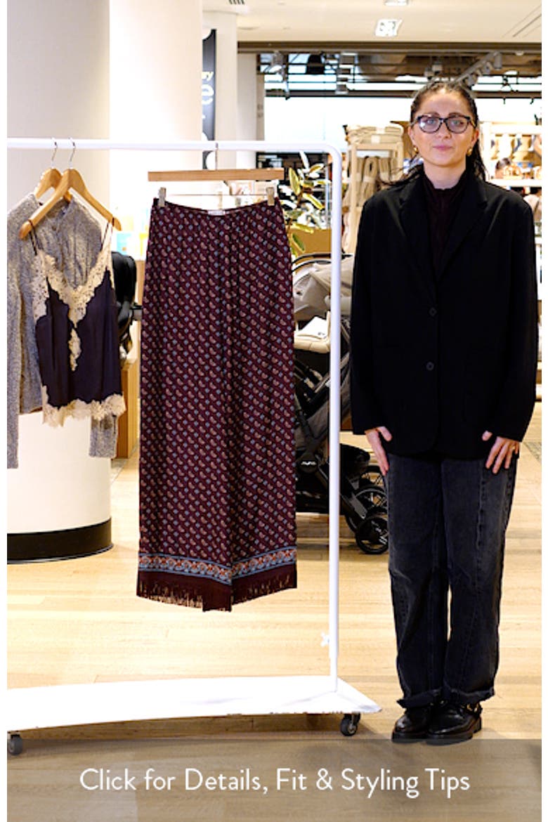 Lavon Fringe Wide Leg Silk Blend Pants video