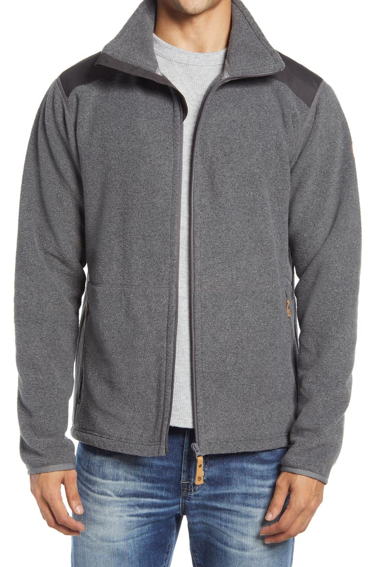 Sten Fleece Zip Sweater, Main, color, DARK GREY