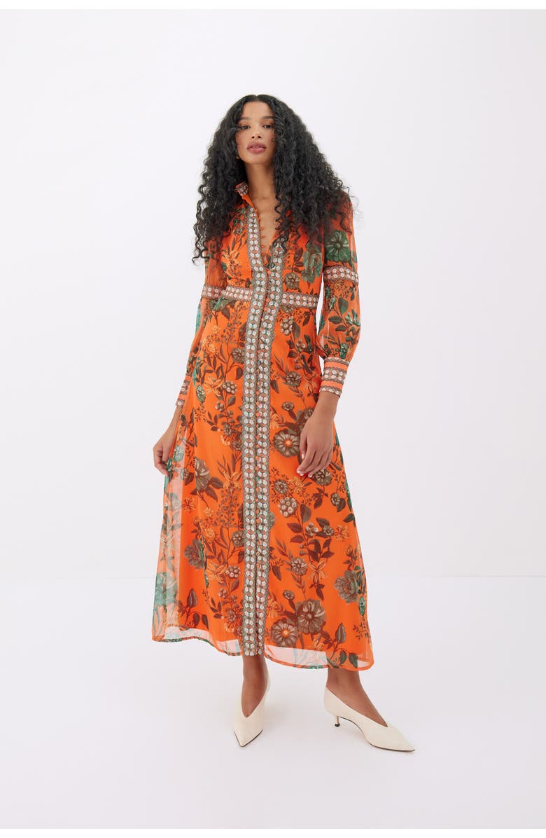 RAISHMA Floral Orange Dress, Main, color, Orange