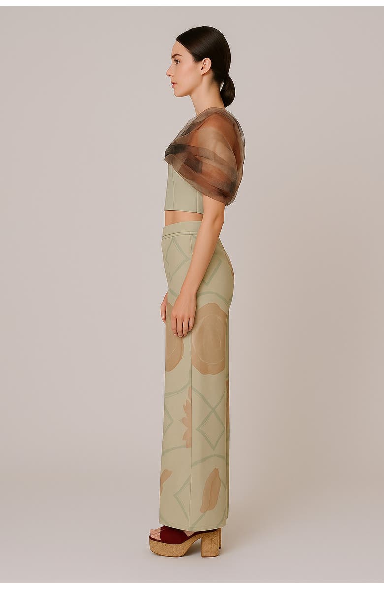 San Malo Tessa Tulle Trousers, Alternate, color, Green