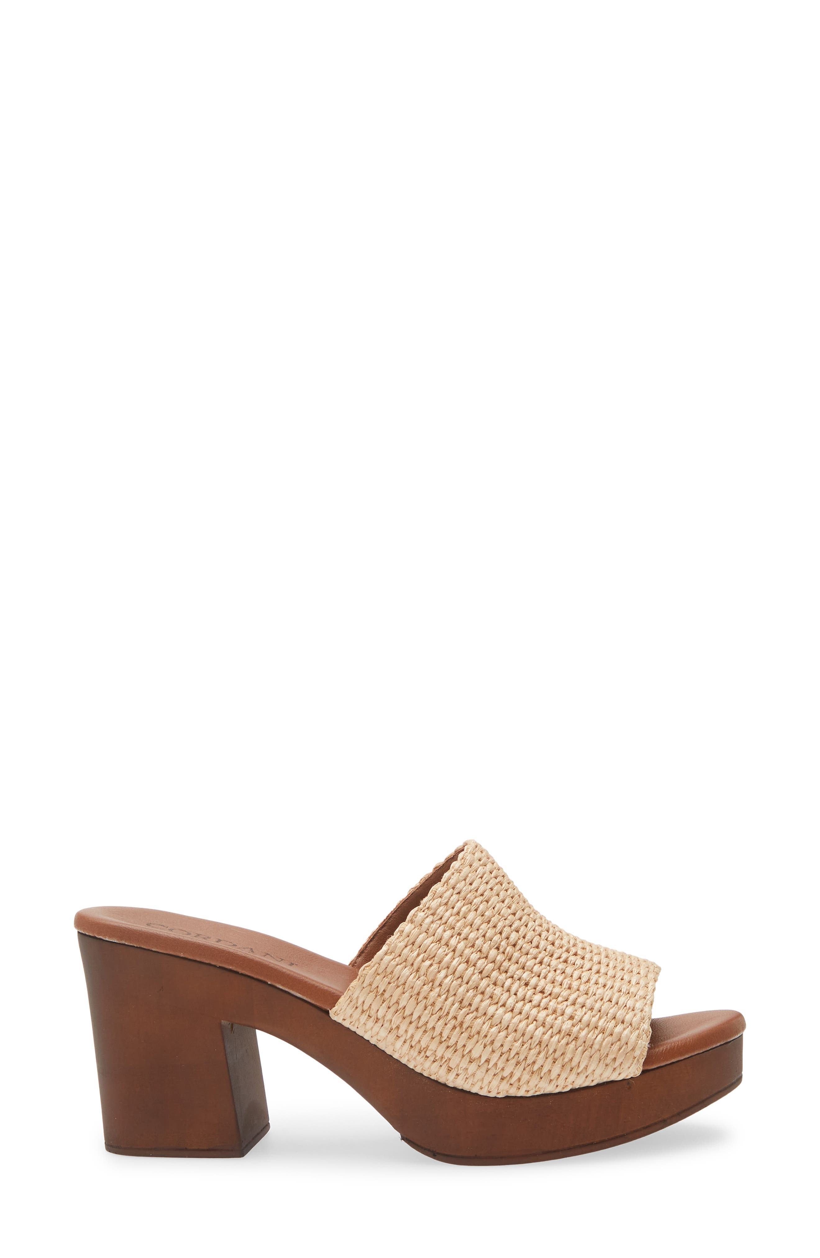 Cordani Waylin Platform Slide Sandal, Alternate, color, Natural Raffia