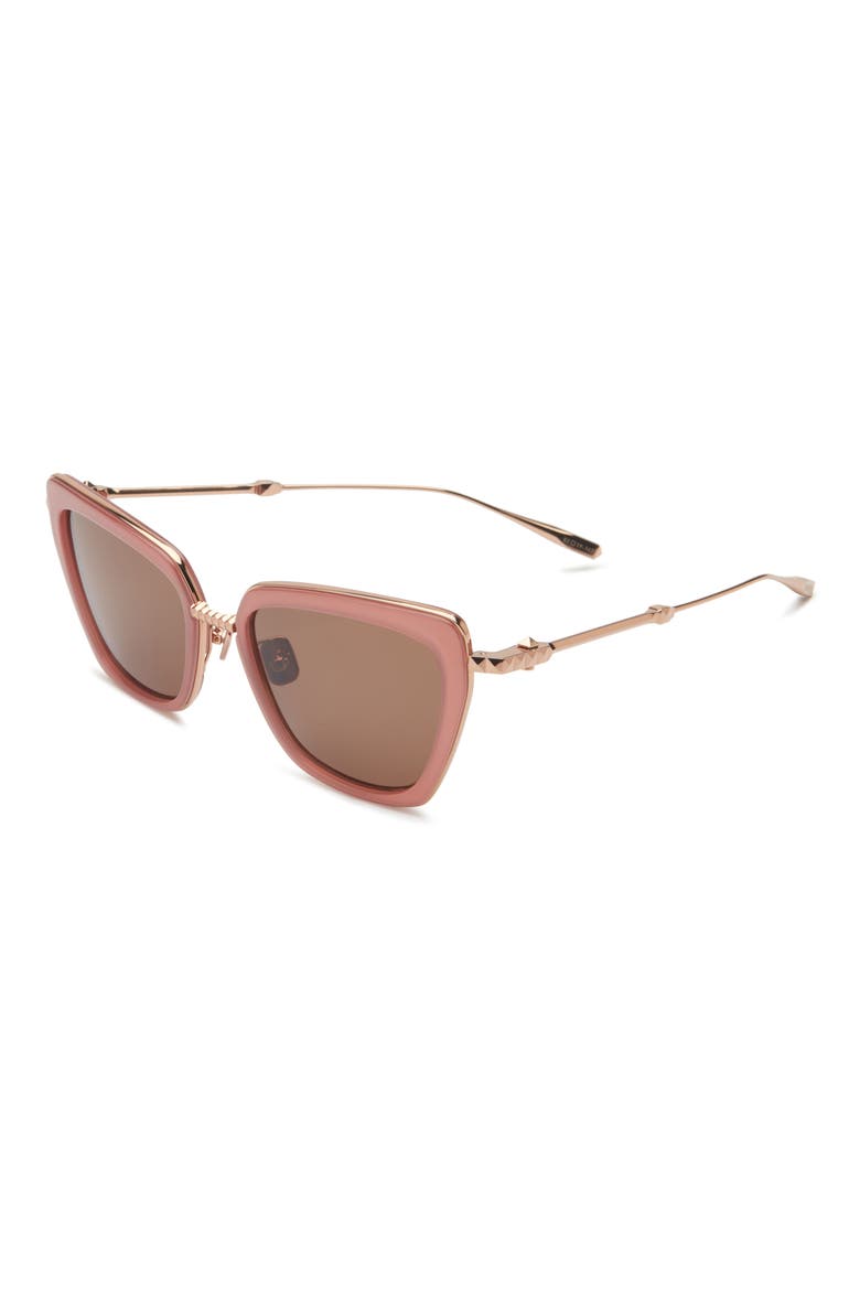 54mm Cat Eye Sunglasses, Alternate, color, PINK GOLD BROWN