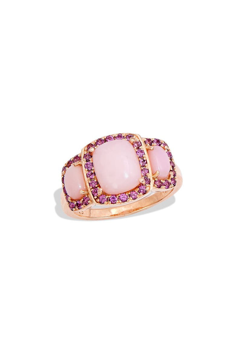 Pink Opal & Rhodolite Halo Ring, Main, color, PINK