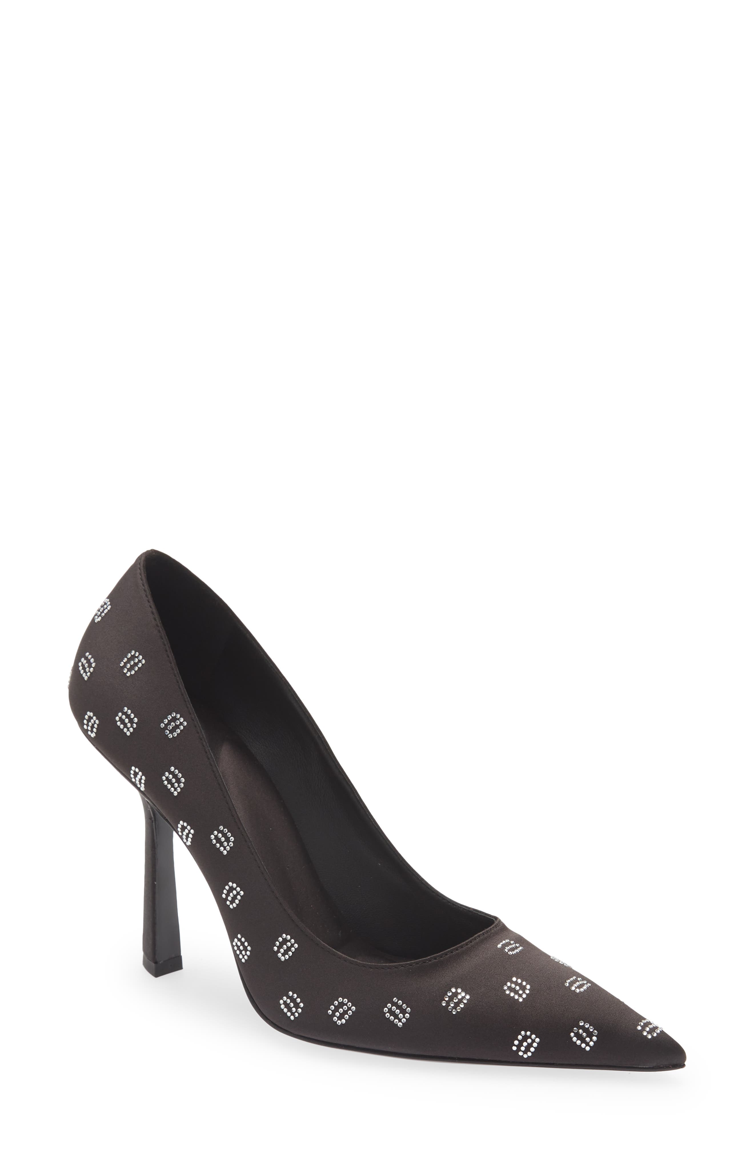 Alexander Wang Delphine Crystal Logo Pointed Toe Pump, Main, color, 