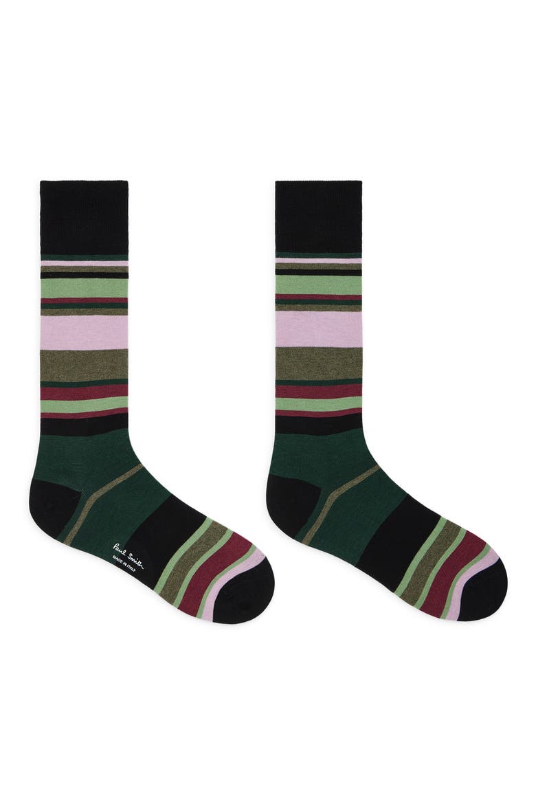 Ozzy Stripes Crew Socks, Alternate, color, 79 BLACK