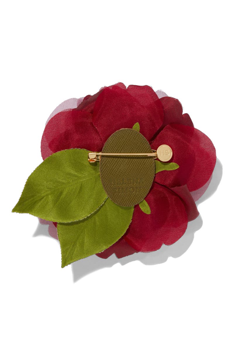 Helena Simon The Small Red Rose Floral Brooch, Alternate, color, Red