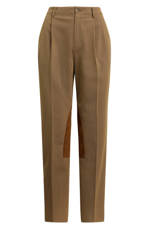 Ralph Lauren Lauren  Suede Trim Jodhpur Pants In Brown