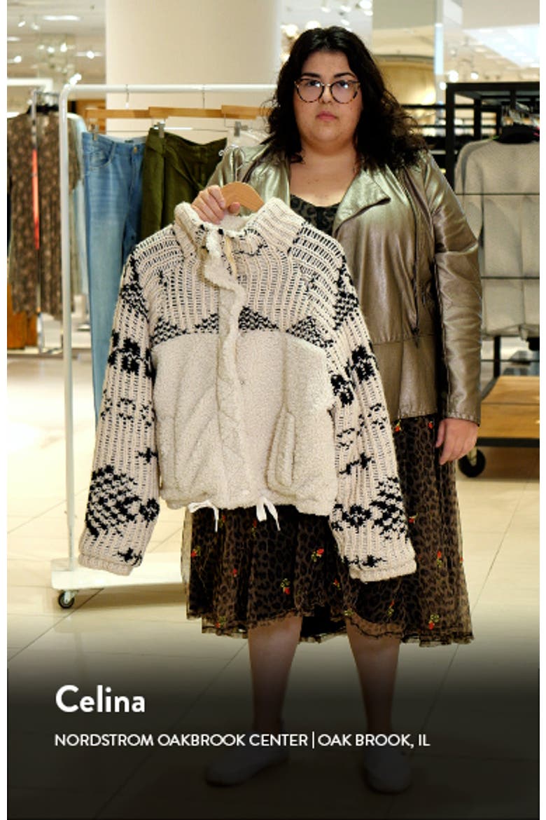Knit Sleeve Faux Shearling Jacket video