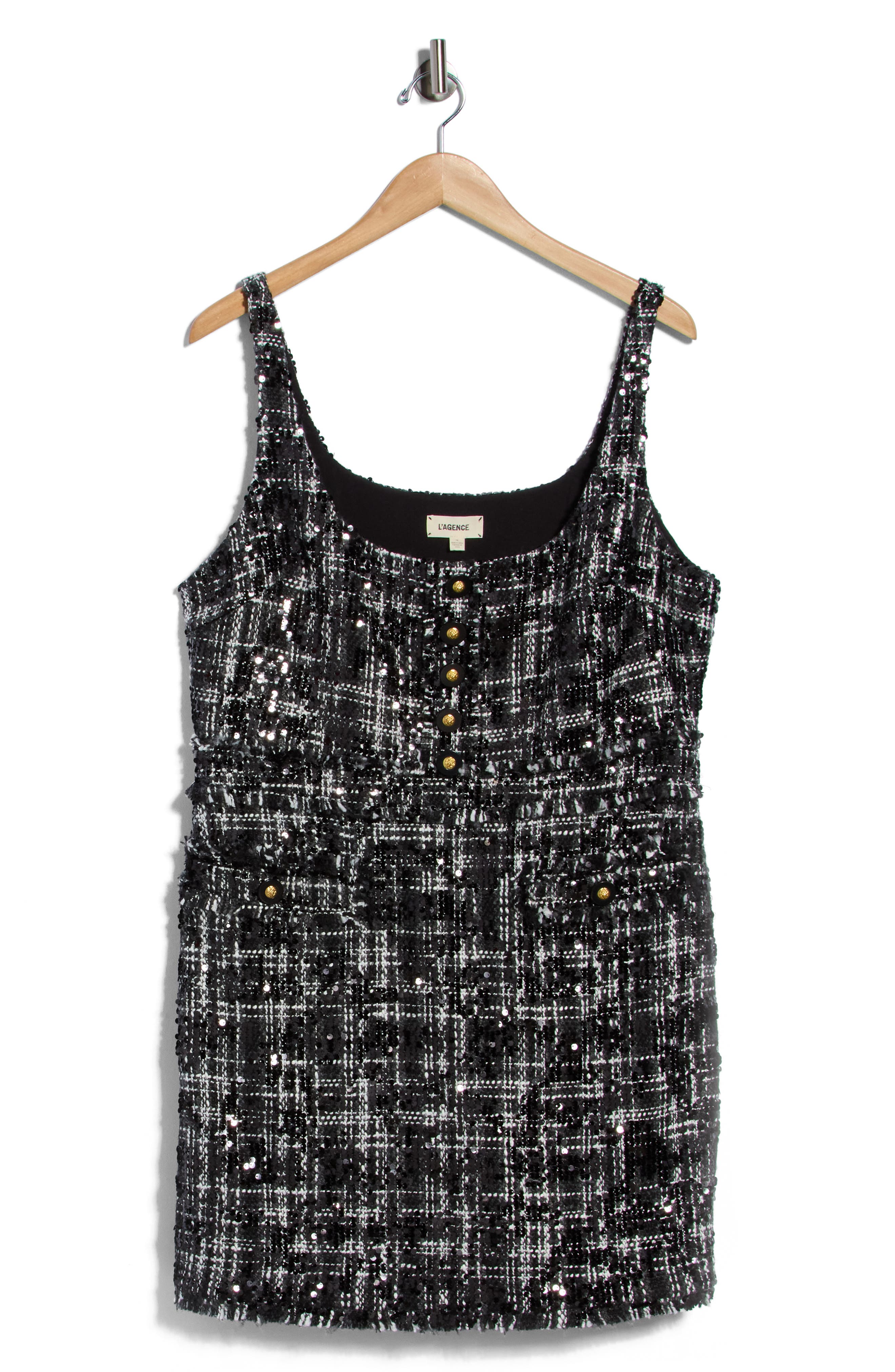 Valli Sequin Tweed Minidress