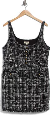 L'AGENCE Valli Sequin Tweed Minidress
