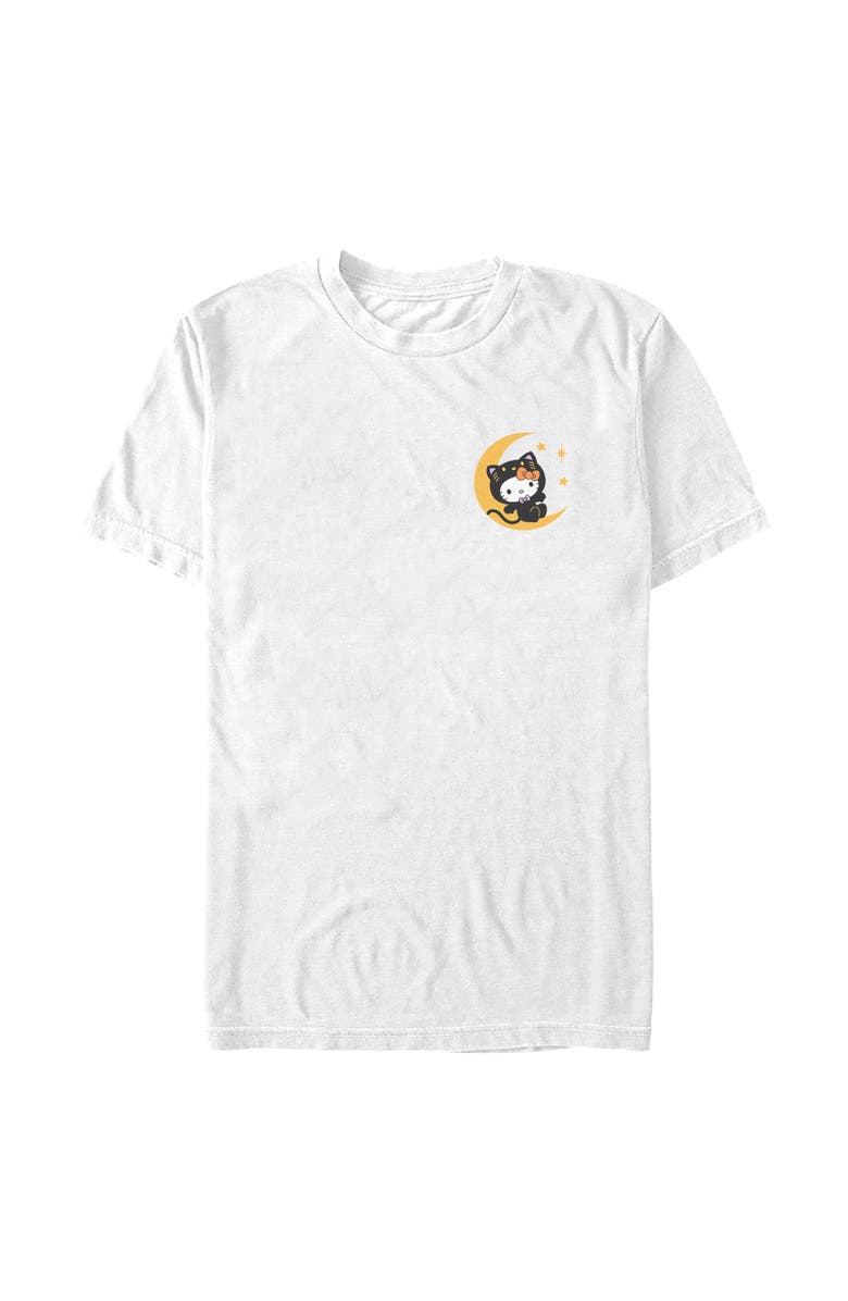 Hello Kitty Men's Hello Kitty Black Cat Costume Party Graphic T-Shirt, Main, color, White