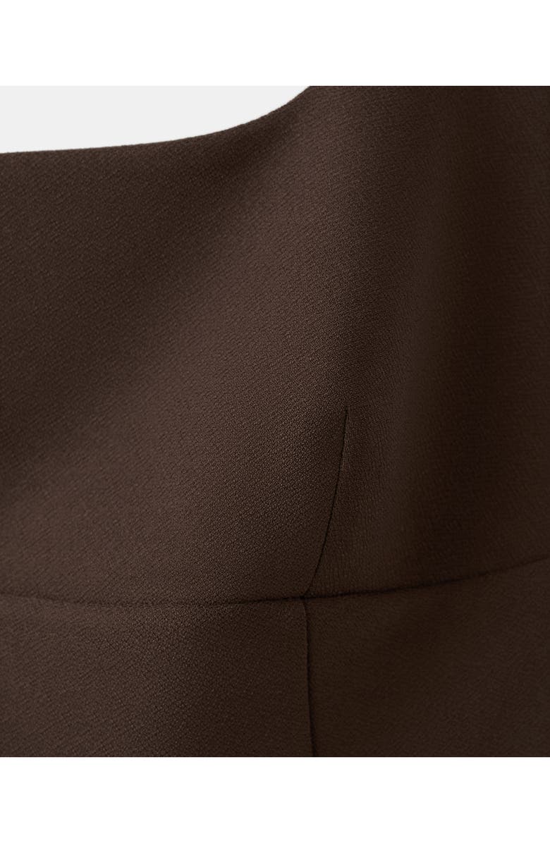 MANGO Square Neck Crop Top, Alternate, color, Brown