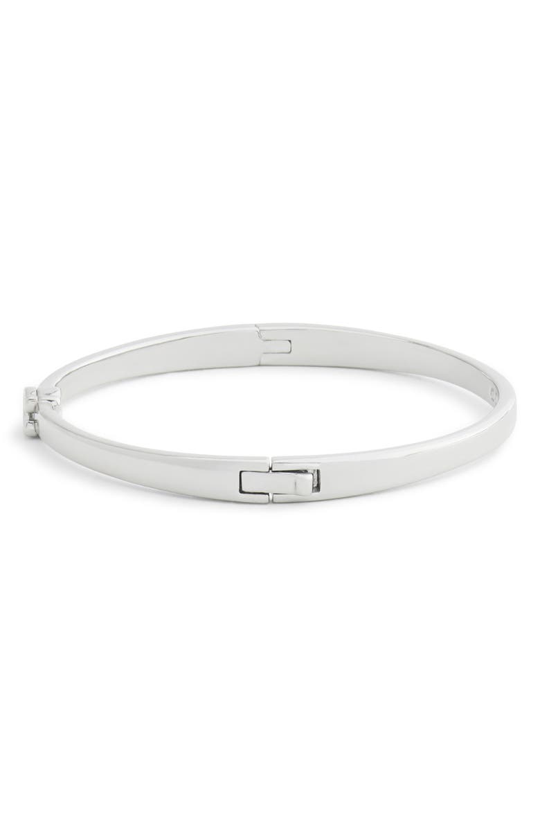 COACH Sculpted C Hinged Bangle, Alternate, color, Rhodium