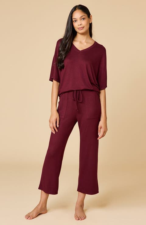 Dream Jersey Relaxed V-Neck with Capri Lounge Set