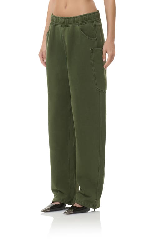 Afrm Ryan Cotton Barrel Sweatpants In Green