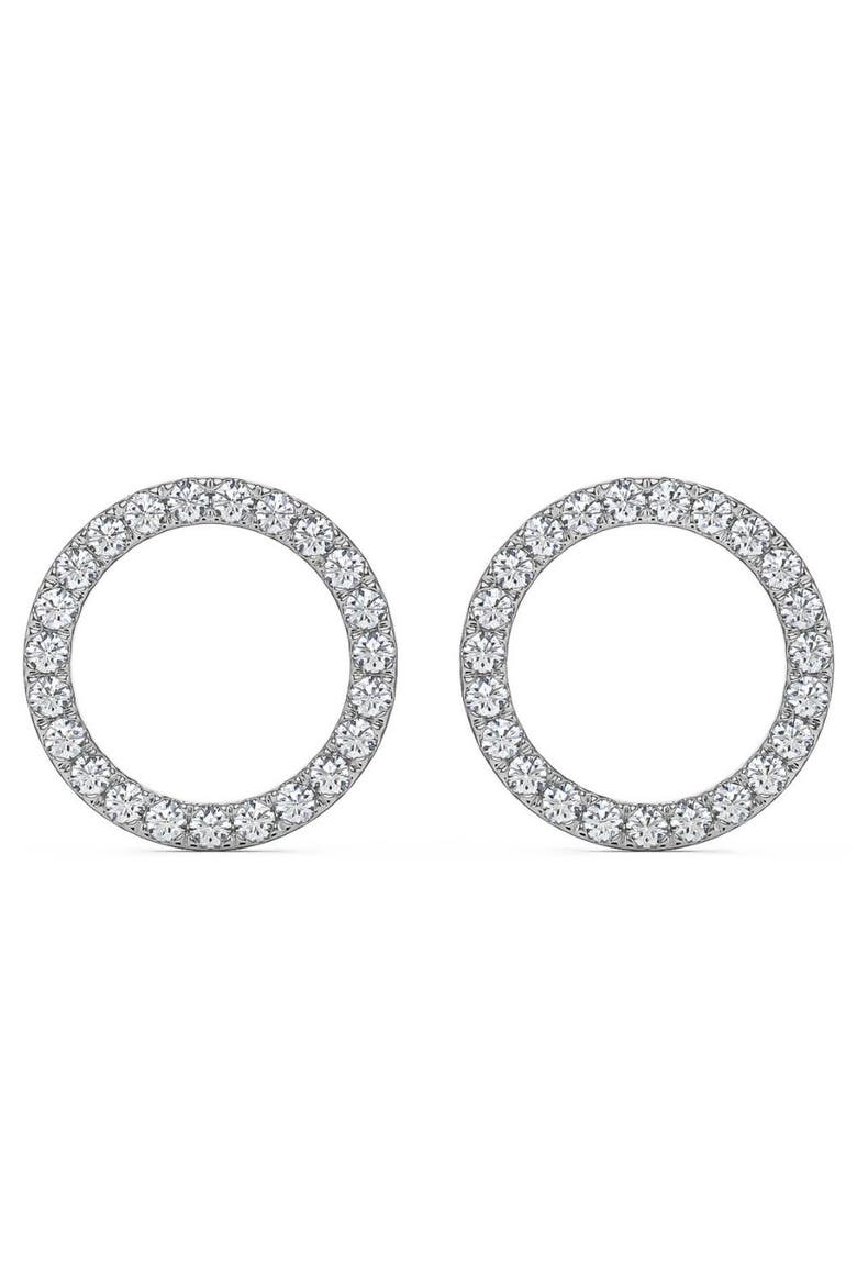 1/4Ct Circle Diamond Earrings in White, Yellow, or Gold Lab Grown, Main, color, 10k White Gold