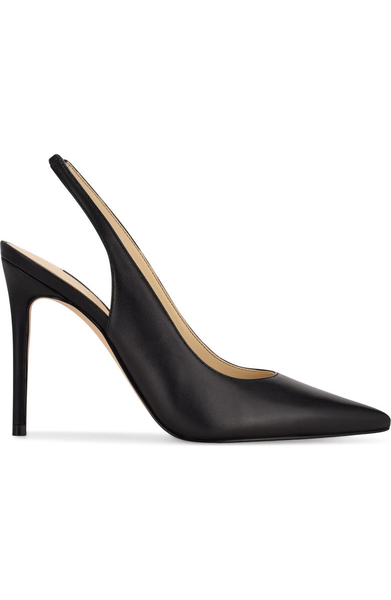 Nine West Feather Slingback Pump, Alternate, color, Black Leather