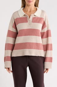 Sanctuary Stripe Rugby Polo Sweater
