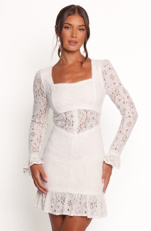 Petal And Pup Petal & Pup Lyra Ruffle & Lace Long Sleeve Minidress In White