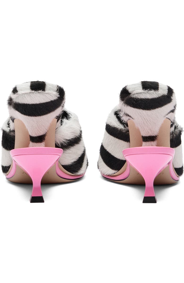 Jacquemus Les Doubles Zebra Print Calf Hair Slide Sandal, Alternate, color,