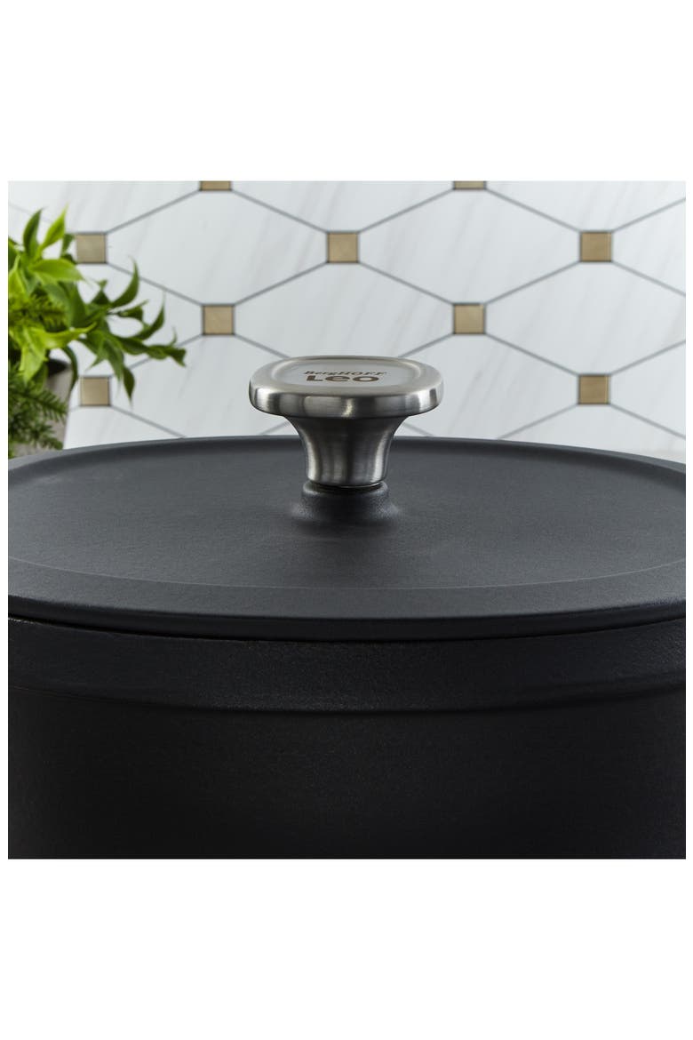 Leo Graphite Enameled Cast Iron Stockpot, Alternate, color, BLACK