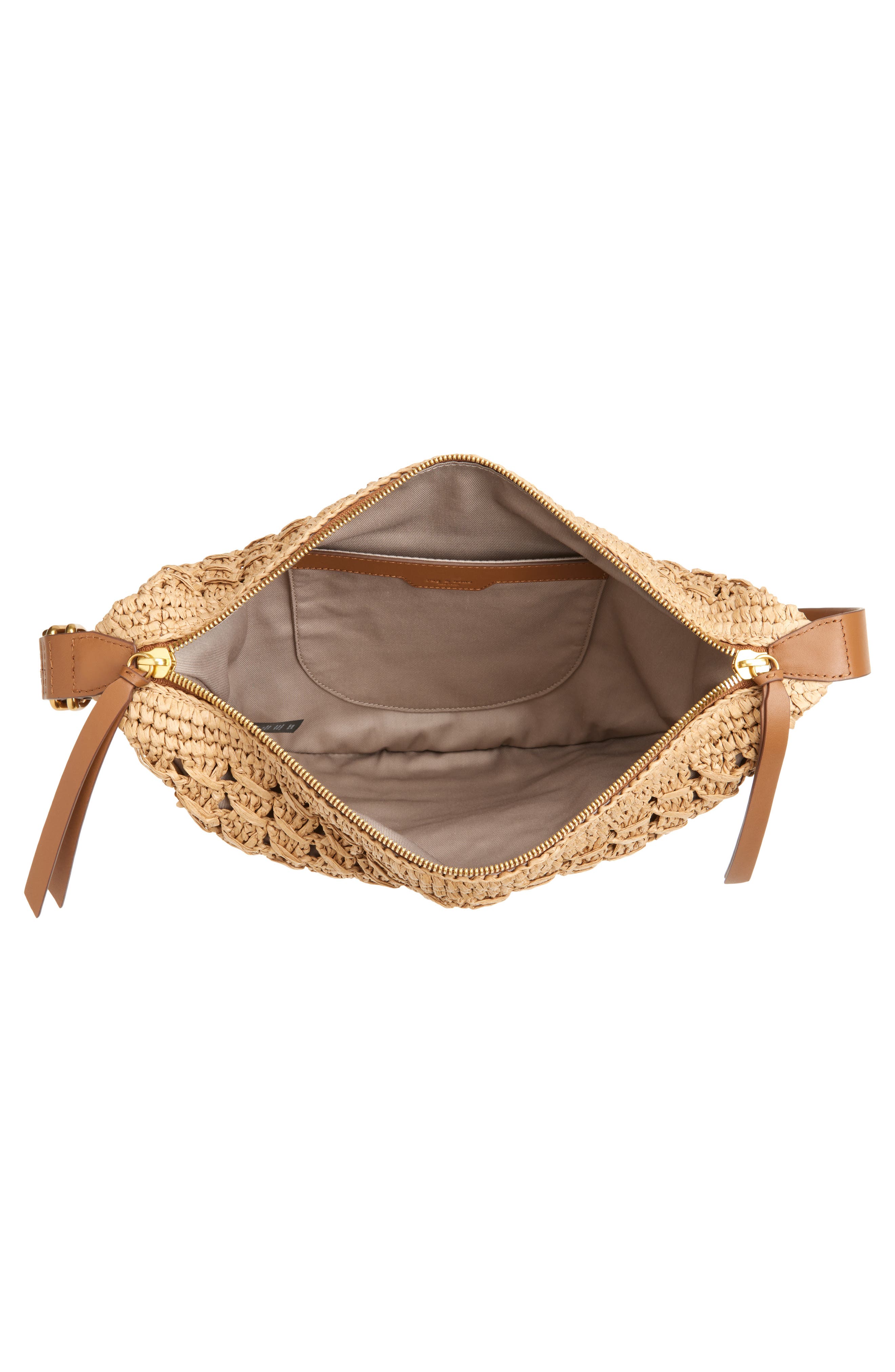 rag & bone Medium Mercer Woven Straw Hobo Bag, Alternate, color, 
