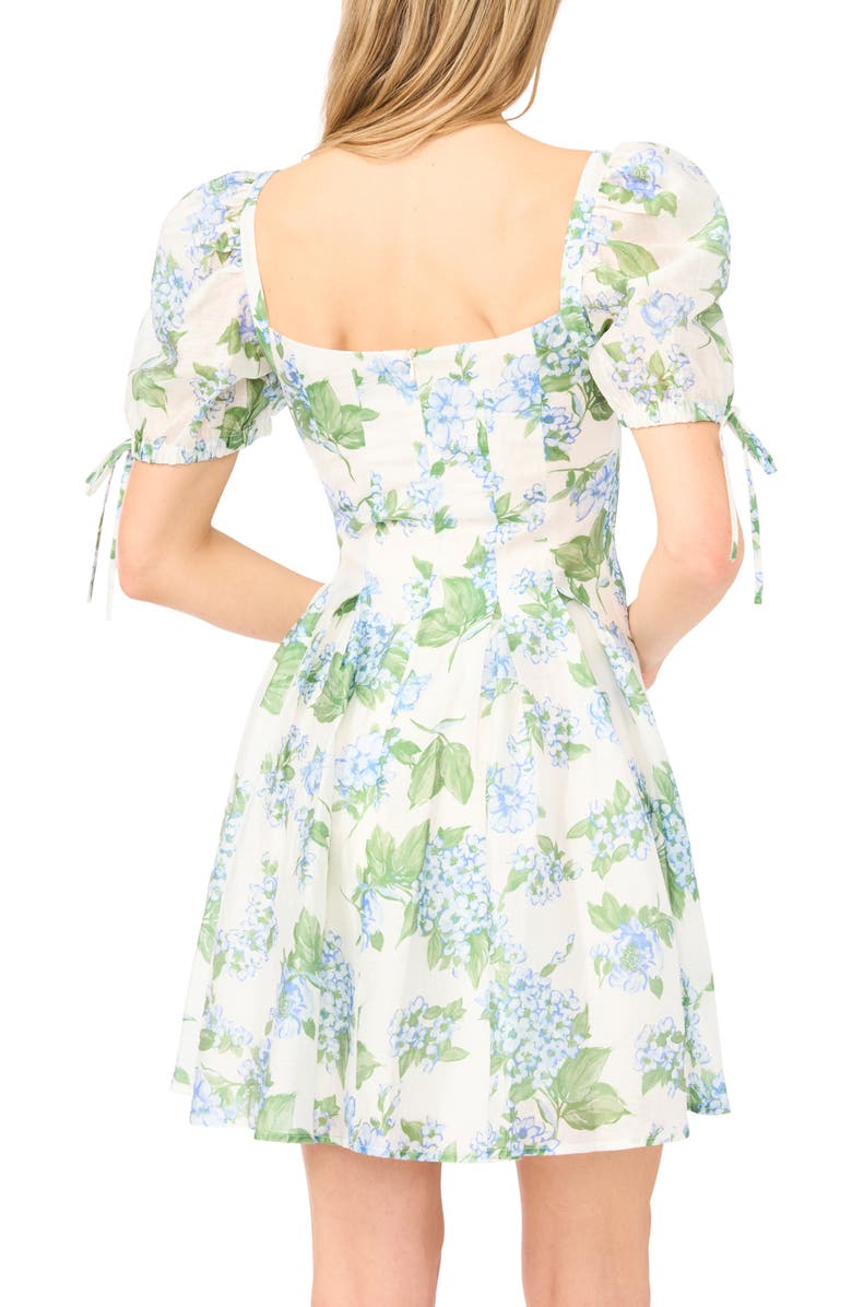 CeCe Box Pleat Puff Sleeve Dress, Alternate, color, Dusty Blue
