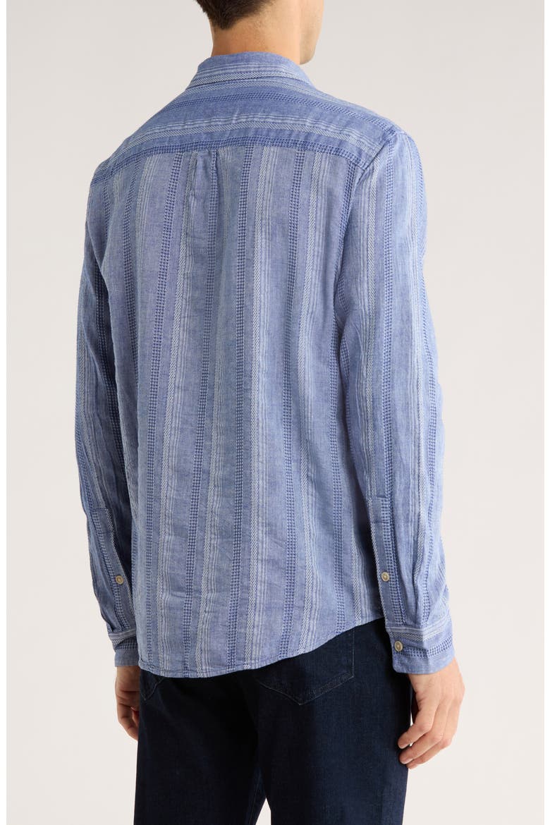 San Gabriel Dobby Stripe Button Up Shirt, Alternate, color, NAVY STRIPE
