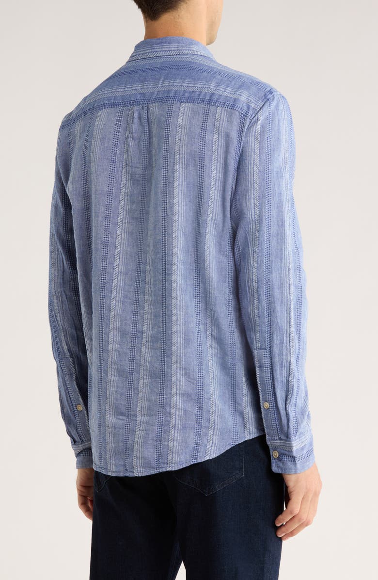 Lucky Brand San Gabriel Dobby Stripe Button Up Shirt, Alternate, color, Navy Stripe