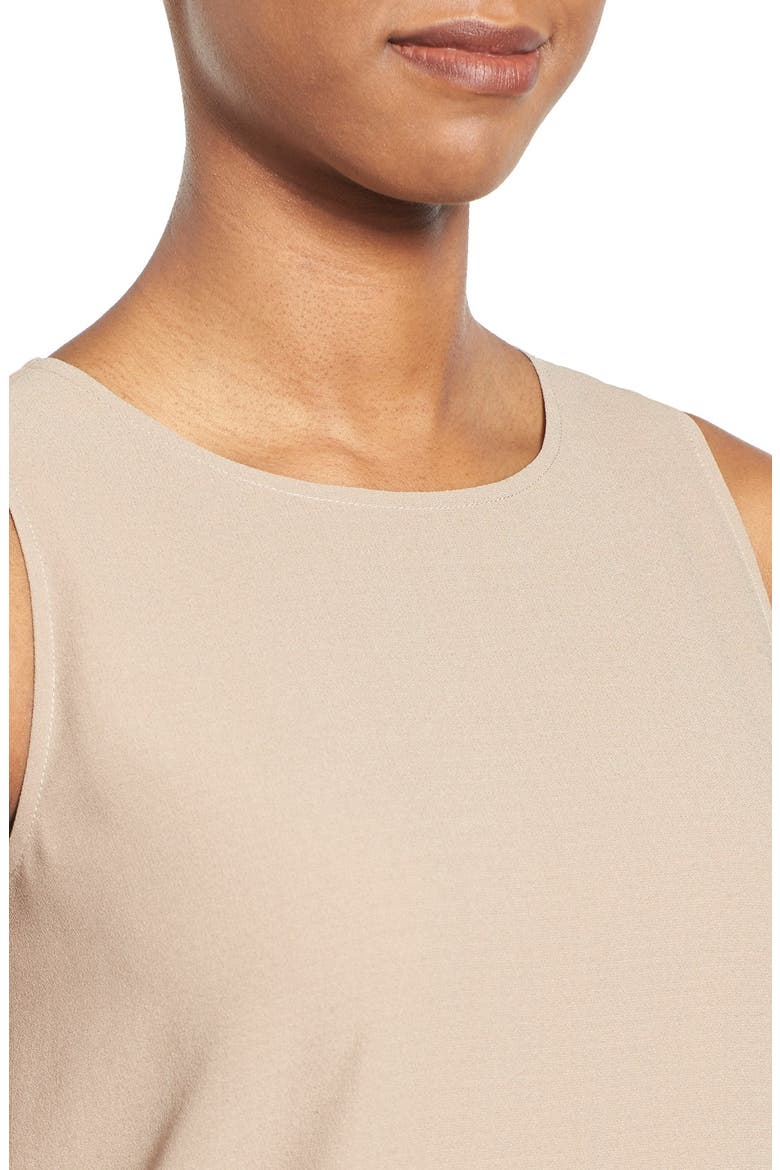 Silk Round Neck Shell, Alternate, color, MOCHA